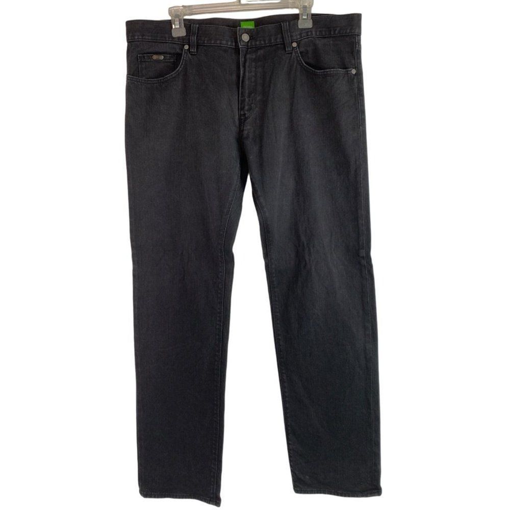 Hugo Boss Maine 1  Sz 38 x 32 Regular fit Straight Stretch Mens Black Jeans 6260